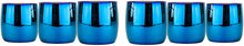 Set Of 6 Amethyst DOF Beverage Tumbler 10, Blue Rainbow Design