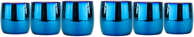 Set Of 6 Amethyst DOF Beverage Tumbler 10, Blue Rainbow Design