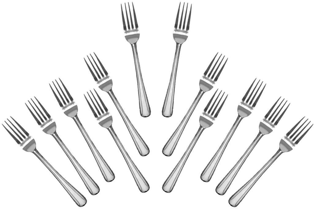 Stainless Steel Heavy Diner Forks, Flatware Set 'Domi' for (12)