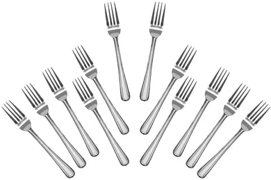 Stainless Steel Heavy Diner Forks, Flatware Set 'Domi' for (12)