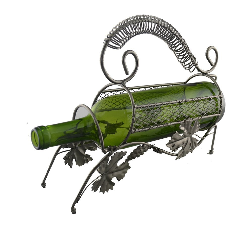 (D) Wine Bottle Holder, Grape Leaves and Gandle, Bar Counter Decoration