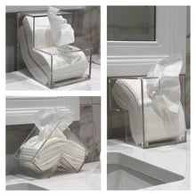 (D) Tissue Box Holder Organizer for Bathroom Vanity, Tables, Clear Acrylic, Decorative Lucite Napkin Box
