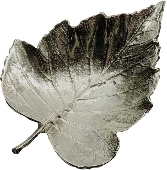 (D) Judaica Metal Leaf Style Tray for Coffee Table 13"x9"