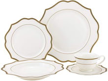 Royalty Porcelain 20 Pc 'Goldie' Luxury Gold Dinner Set, Premium Bone China