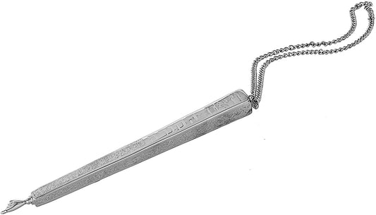 (D) Judaica Torah Pointer Yad Hammered Stainless Steel Silver (9'')