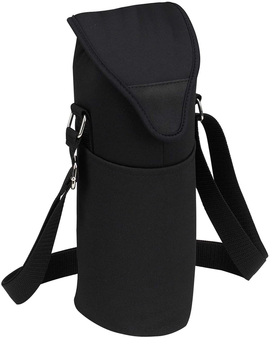 (D) Single Bottle Cooler Tote, Picnic Backpack Bag for Outdoor (Black)