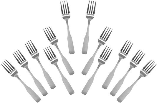 Stainless Steel Salad Forks, Flatware Set 'Esquire' for (12)