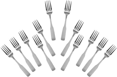 Stainless Steel Salad Forks, Flatware Set 'Esquire' for (12)