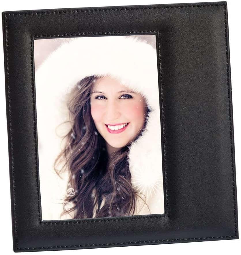 (D) Black Leather Photo Frame, Best Friend Picture Frame (5