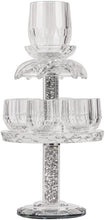 (D) Judaica Crystal Fountain Cup Set with Crushed Gemstones