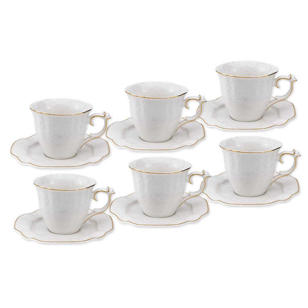 Royalty Porcelain 12pc Espresso Coffee Set, Bone China (Gold)