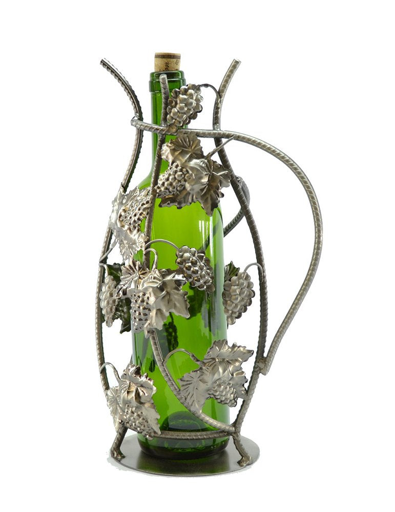 (D) Wine Bottle Holder, Pitcher with Grapes, Bar Counter Decoration