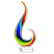 (D) Handcrafted Murano Art Glass Rainbow Note Figure 16", Centerpiece Sculpture