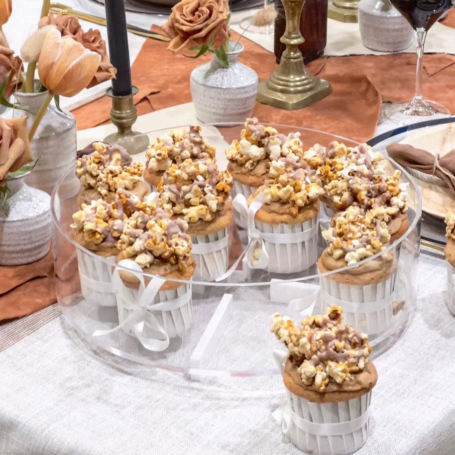 (D) Judaica Lucite Round Matzah Plate Acrylic Holder For Pesach