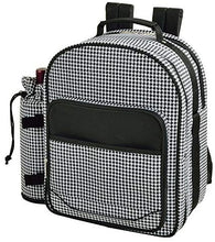 (D) 2 Person Picnic Backpack Bag, Full Equipment Set for Outdoor (Houndstooth)