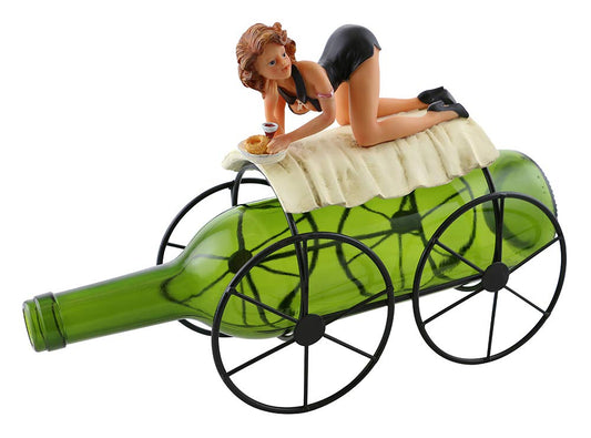 (D) Wine Bottle Holder, Lady in Black, Bar Counter Decoration