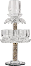 (D) Judaica Crystal Fountain Cup Set with Crushed Gemstones