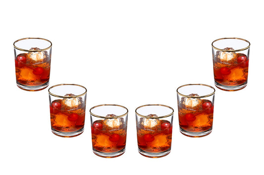Prestige Rocks Stemless DOF Glasses 11.5 Oz, Clear Cognac Glassware Set of (6)