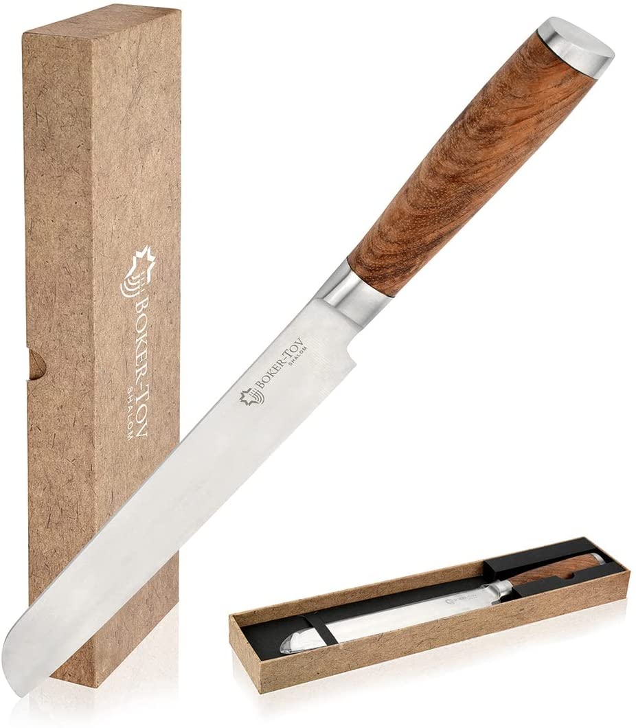 (D) Judaica Fine Edge Blade 8 Inch Bread Knife For Kitchen