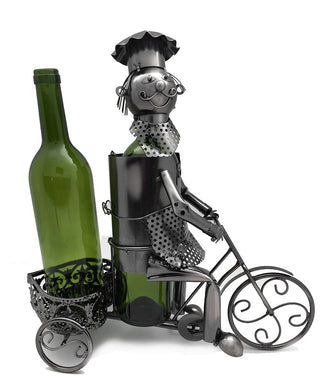 (D) Wine Bottle Holder, Tricycle Rider, Bar Counter Decoration