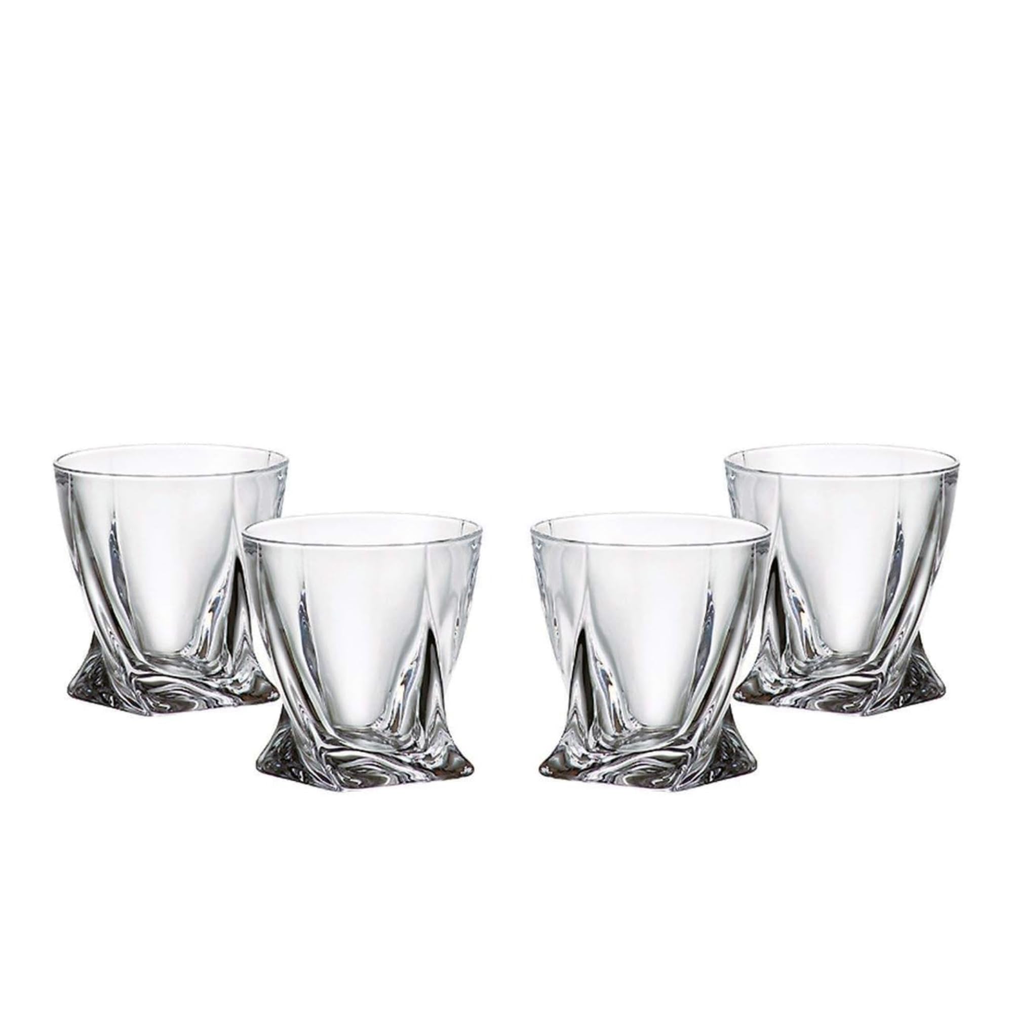 Gifts Plaza Diamond Glass Set: Handcrafted Elegance in Clear Soda Lime Glass (4)