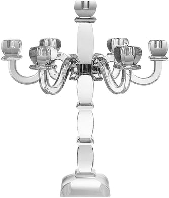 (D) Candelabra Crystal 7 Branches Candlestick Holder Classic Judaica Holiday Decor