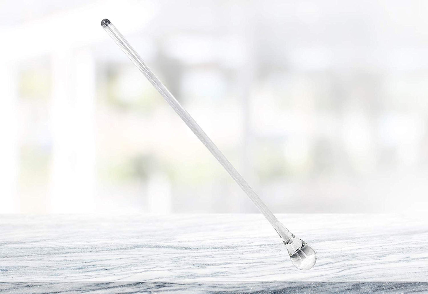 (D) Handcrafted Crystal Glass Martini Stirrer 12"L, Cocktail Swizzle Stick