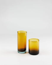 (D) Vintage Shot Tumbler Glasses Amber, Brown Glass Set of 12, Farmhouse Decor