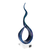 (D) Handcrafted Murano Art Glass Monet Blue Spectrum Figurine 18" on Base