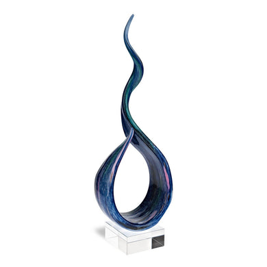(D) Handcrafted Murano Art Glass Monet Blue Spectrum Figurine 18