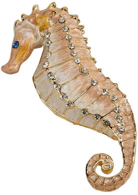 (D) Trinket Jewelry Box with Swarovski, Decorative Figurines Pink Seahorse