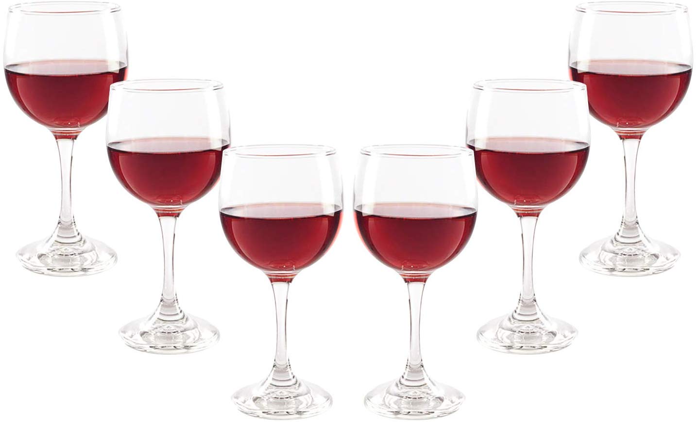 Premiere Stemmed Wine Glasses Set 10.5 Oz Modern Crystal Clear Goblets (6)