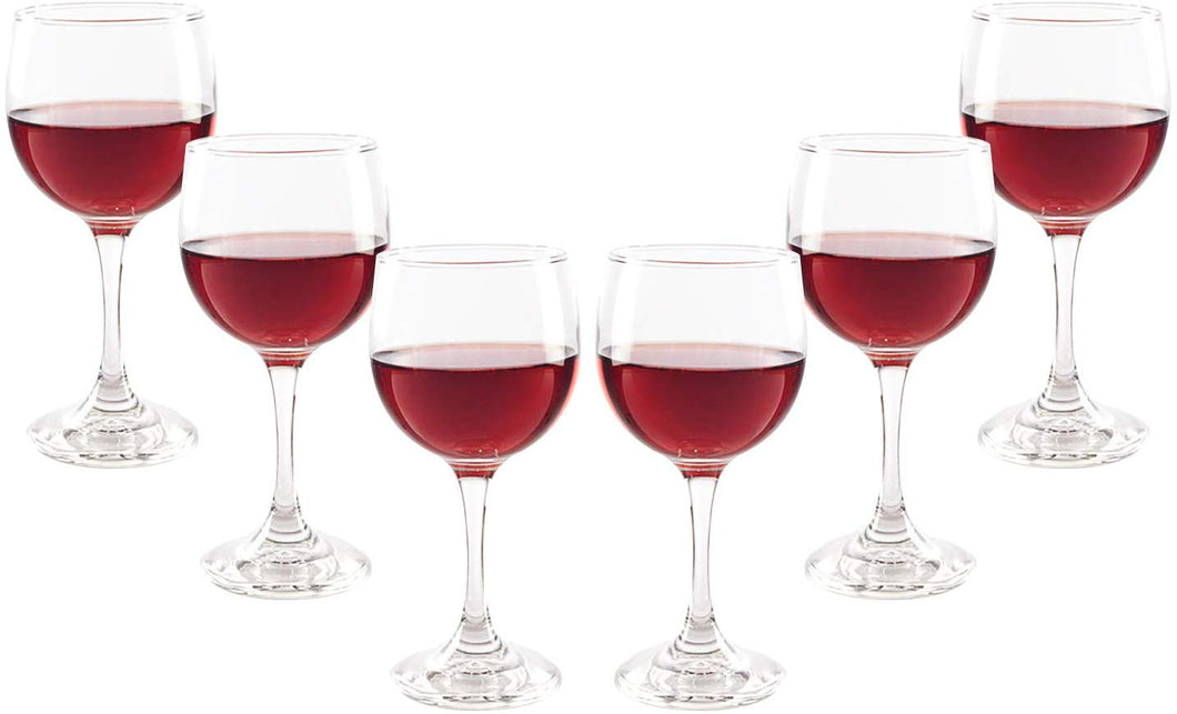 Premiere Stemmed Wine Glasses Set 10.5 Oz Modern Crystal Clear Goblets (6)