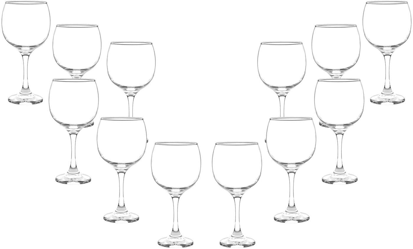 Premiere Grand Stemmed Wine Glasses Set 20 Oz, Modern Crystal Clear Goblets (12)