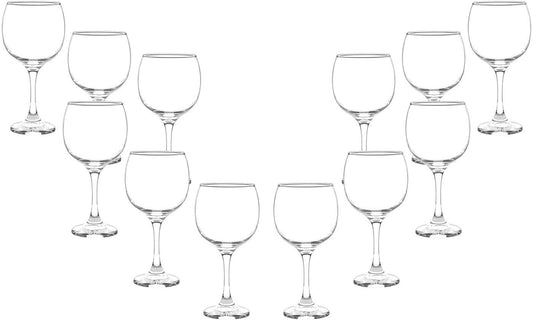 Premiere Grand Stemmed Wine Glasses Set 20 Oz, Modern Crystal Clear Goblets (12)