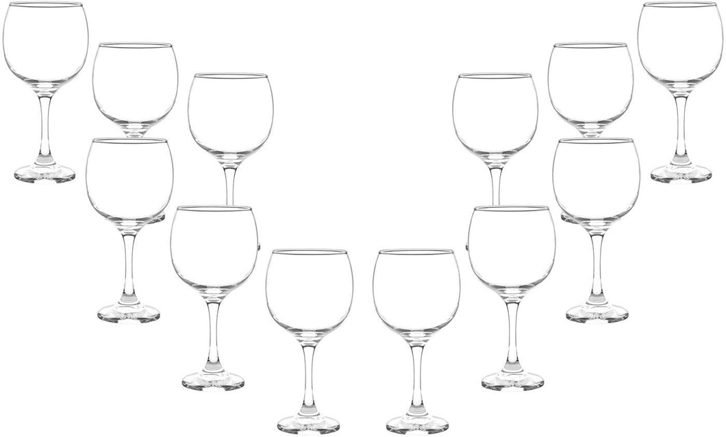 Premiere Grand Stemmed Wine Glasses Set 20 Oz, Modern Crystal Clear Goblets (12)
