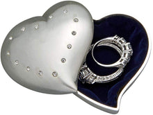 (D) Stainless Steel Heart Shaped Jewelry Box for Women with Silver Swarovski