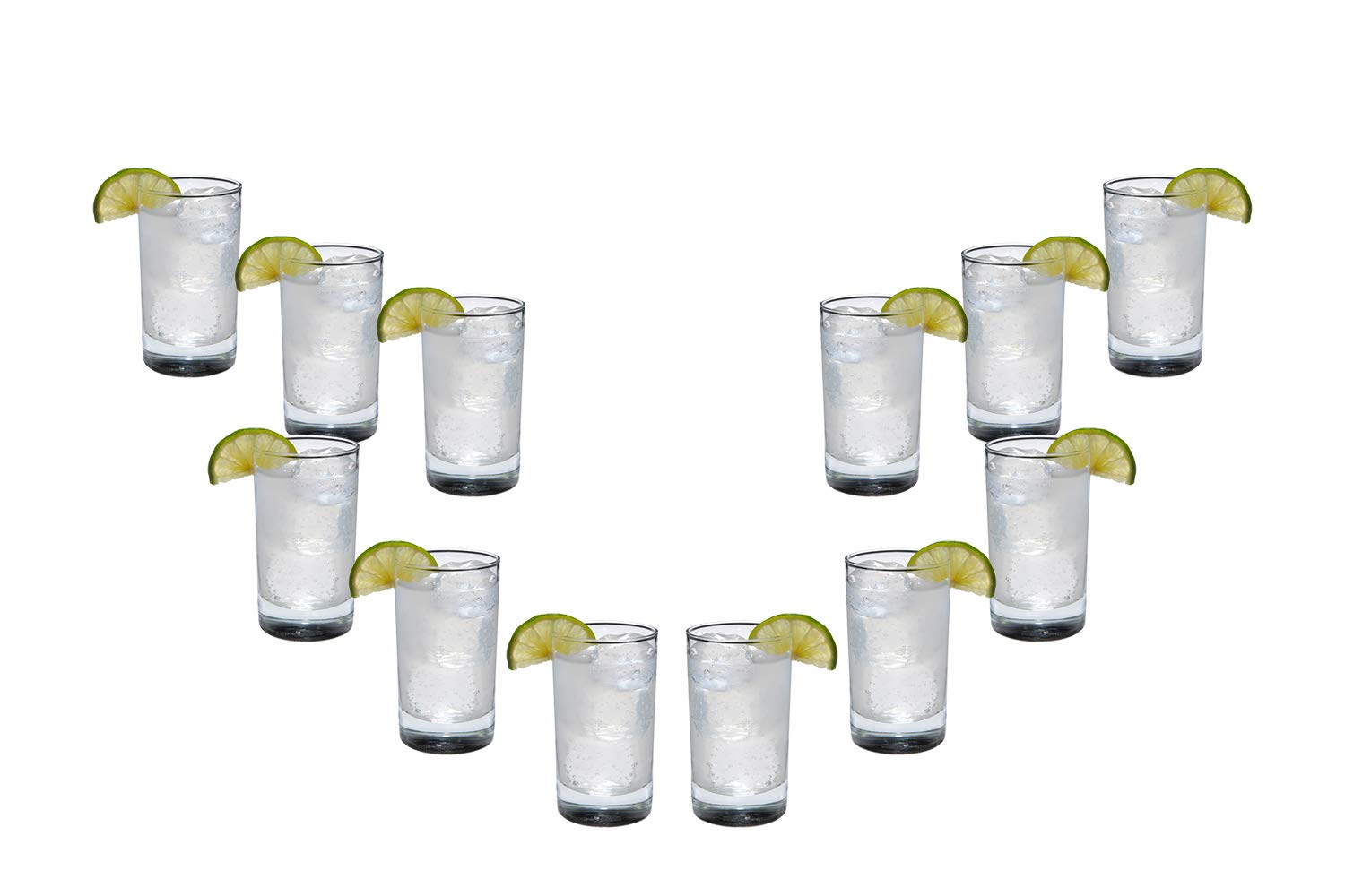 Lexington Rocks Stemless Juice Glasses 9 Oz, Modern Clear Glassware Set of (12)