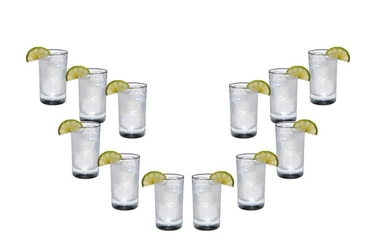 Lexington Rocks Stemless Juice Glasses 9 Oz, Modern Clear Glassware Set of (12)