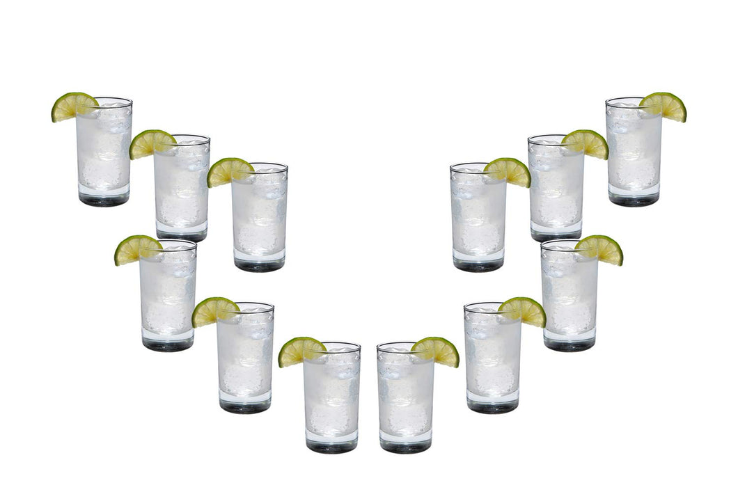 Lexington Rocks Stemless Juice Glasses 9 Oz, Modern Clear Glassware Set of (12)