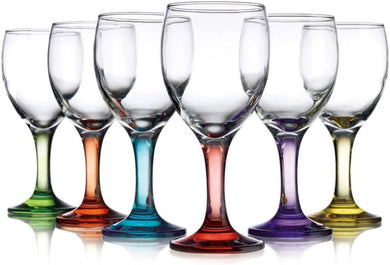 Carnival Color, Wine Glass 10 OZ， Set of 6 - 10 OZ