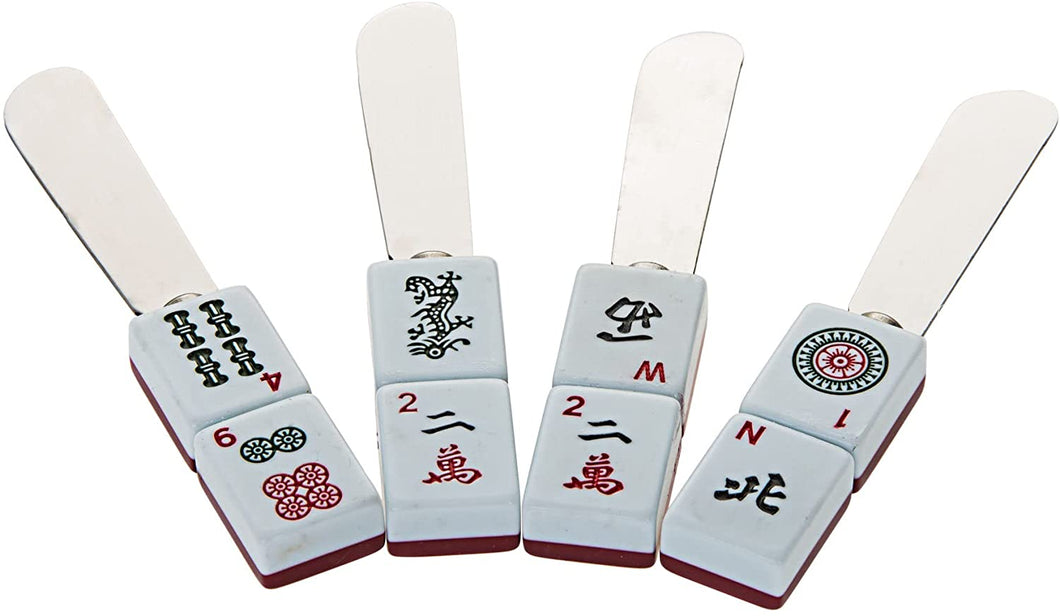 (D) Judaica Mah Jongg Cheese Spreaders Set of 4 For Appetizers