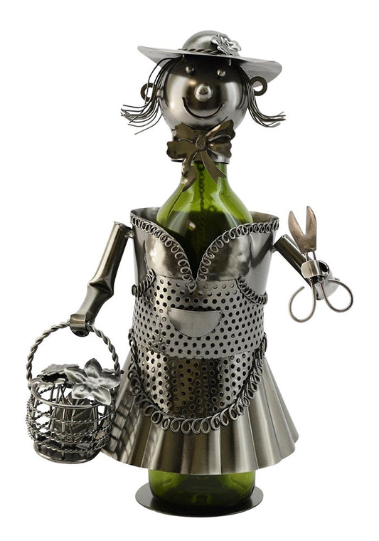 (D) Gift for Neighbors Wine Bottle Holder Lady Gardener, Bar Counter Decoration