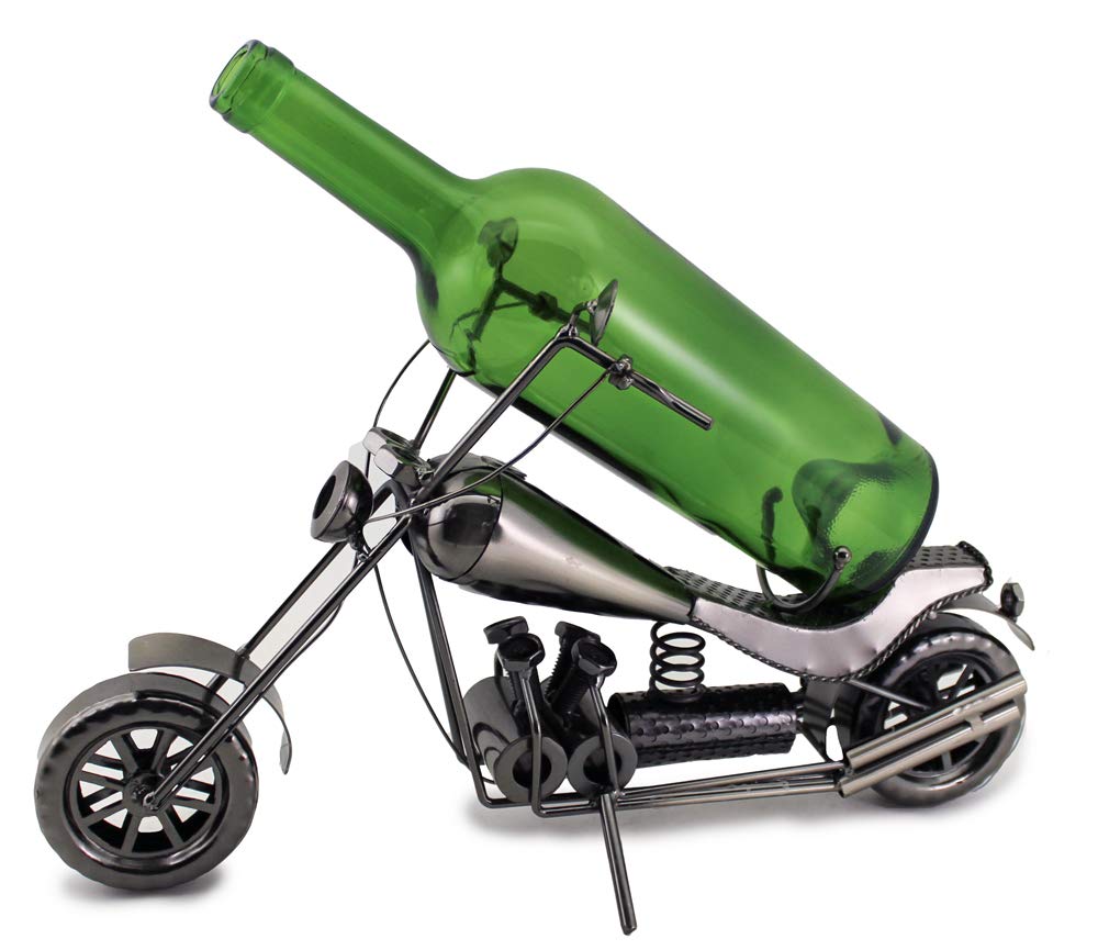 (D) Wine Bottle Holder, Motorcycle Harley 16 Inches, Bar Counter Decoration