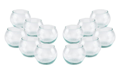 (D) Glass Candle Holder Small 12 Pc, Table Centerpiece, for Tea Lights, Votive Candles