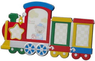 (D) Color Train Design Photo Frame for Children, Holds Multiple Photos Baby Gift