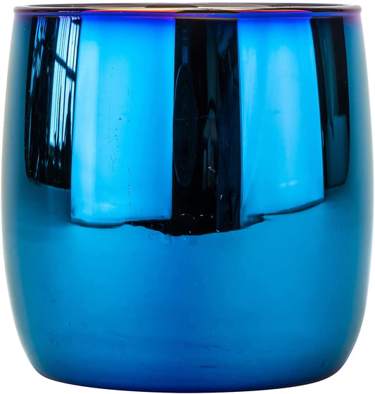 Set Of 6 Amethyst DOF Beverage Tumbler 10, Blue Rainbow Design