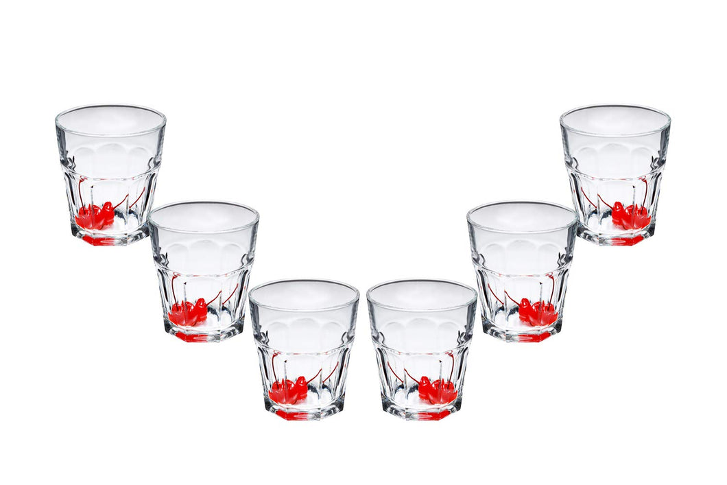 Lisboa Rocks, Stemless Juice Glasses 11.5 Oz, Modern Clear Party Glassware Set of (6)