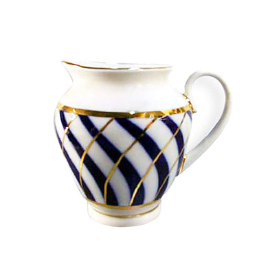 (D) Royalty Porcelain Lomonosov Cobalt Blue Creamer 'Todes' Gold Plated