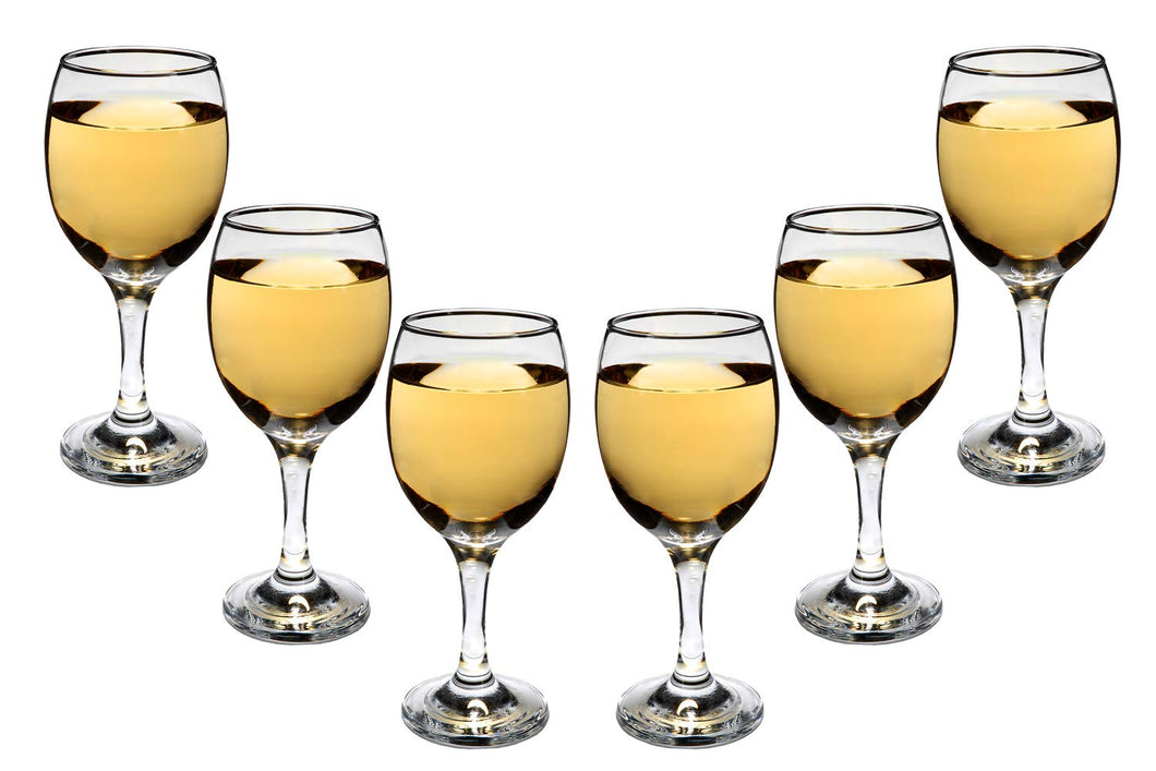 Romantic Stemmed Wine Glasses 8.5 Oz, Modern Crystal Clear Goblets Set of (6)